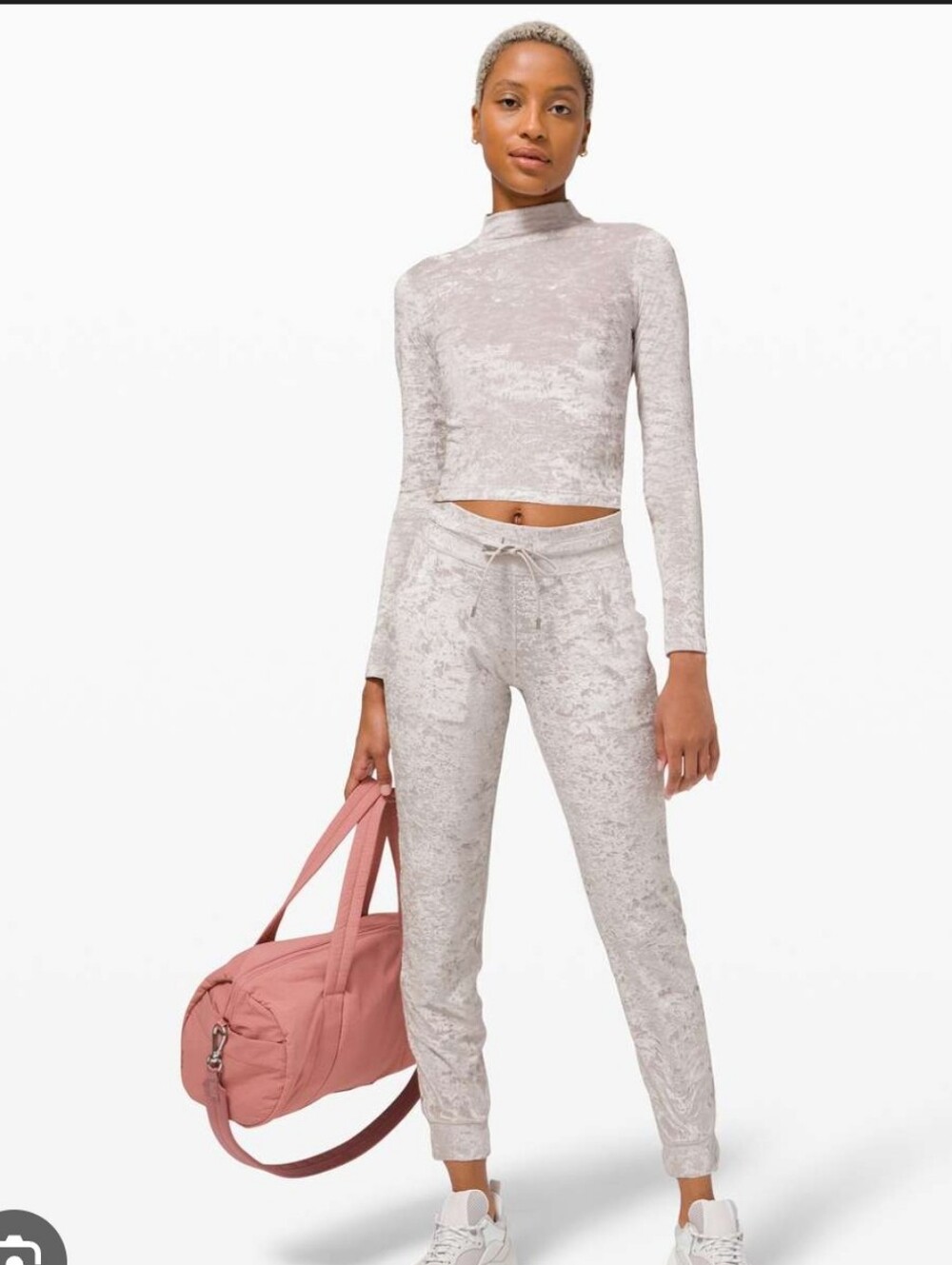 lululemon athletica Crushed Velvet Joggers in Light Gray